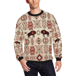 American Native Buffalo All Over Print Crewneck Sweatshirt for Men (Model H18)