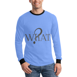 What? Pastel Blue Men's All Over Print Long Sleeve T-shirt (Model T51)
