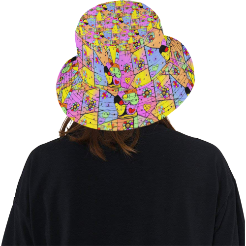 Peace Popart by Nico Bielow All Over Print Bucket Hat