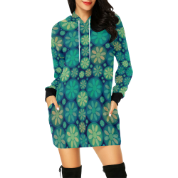 zappwaits flower y5 All Over Print Hoodie Mini Dress (Model H27)