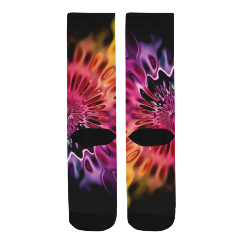 Magic Flower Flames Fractal - Psychedelic Colors Trouser Socks (For Men)