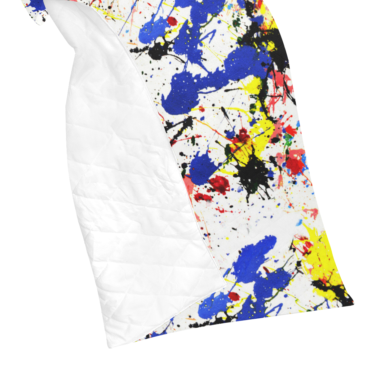 Blue and Red Paint Splatter Quilt 60"x70" ID D4435483