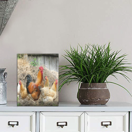 Farmside Roosters Photo Panel for Tabletop Display 6"x8"