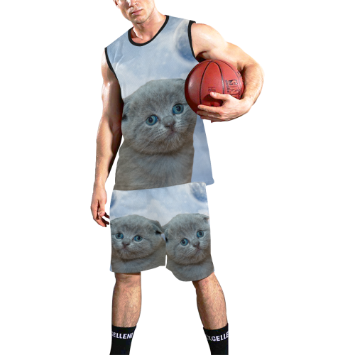 Lonely Little Kitty All Over Print Basketball Uniform