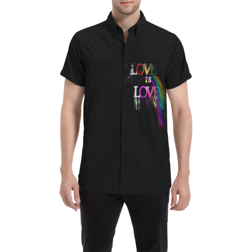 Love is Love Angel by Nico Bielow Men's All Over Print Short Sleeve Shirt (Model T53)
