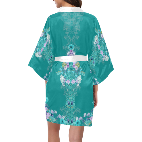 floral-green Kimono Robe