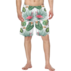 Awesome Flamingo And Zebra Men's Swim Trunk/Large Size (Model L21)