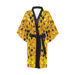 Metallic Yellow Kimono Robe