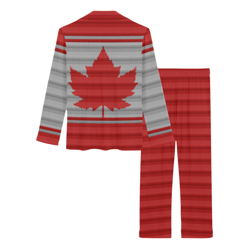 Canada Knit Print Sleepwear / Loungewear Women's Long Pajama Set