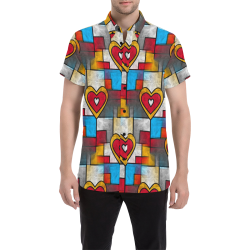 Love by Popart Lover Men's All Over Print Short Sleeve Shirt (Model T53)