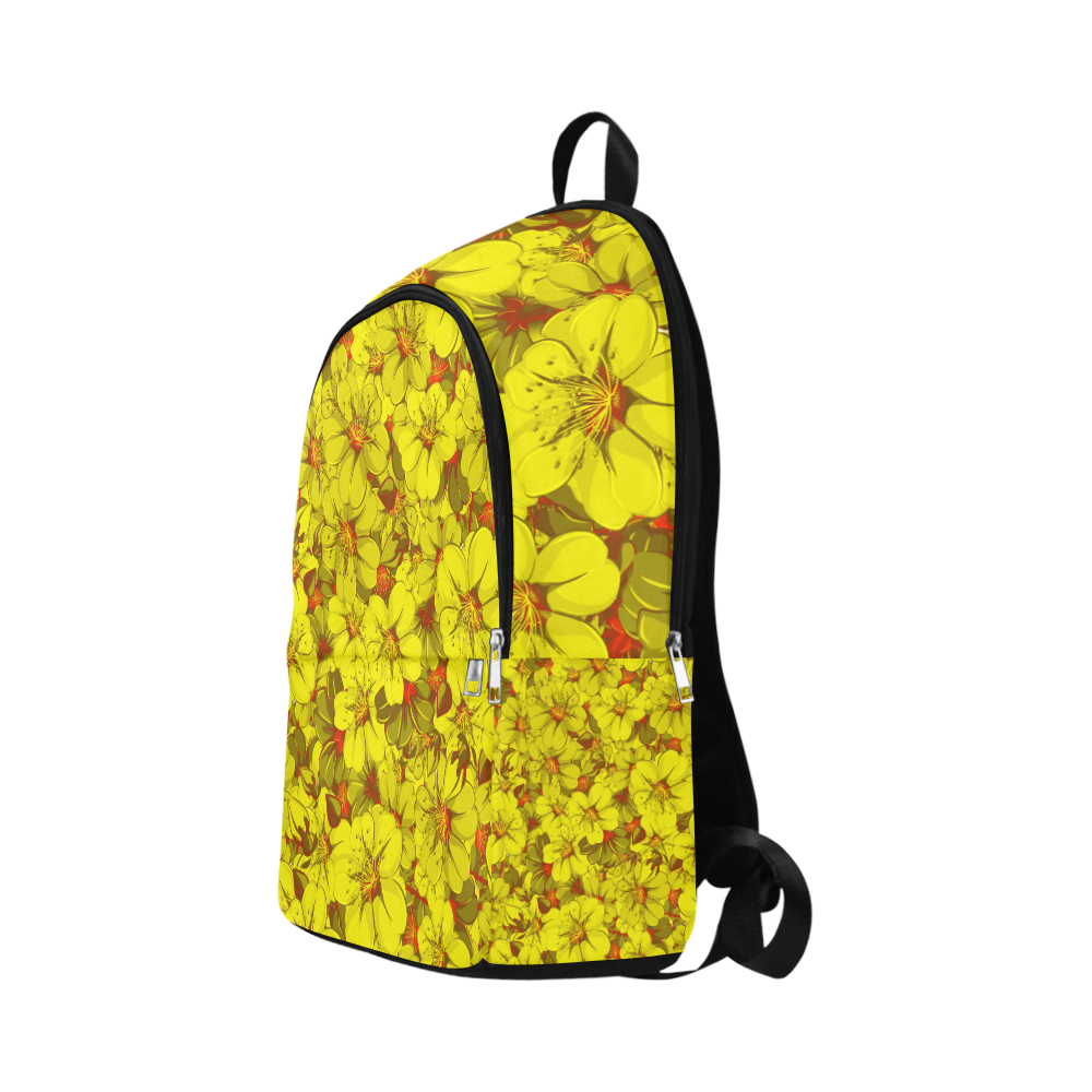 Yellow flower pattern Fabric Backpack for Adult (Model 1659) ID D2813346