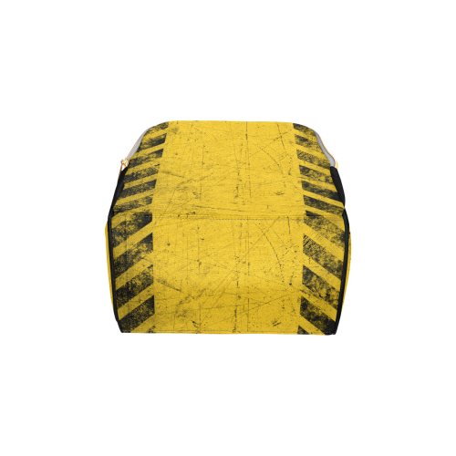 yellow and black warning stripes used look Multi-Function Diaper Backpack/Diaper Bag (Model 1688)