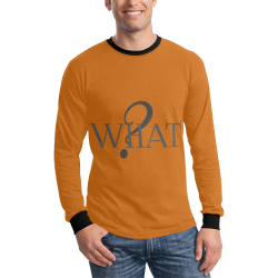 What? Orange Men's All Over Print Long Sleeve T-shirt (Model T51)