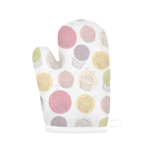 Colorful Cupcakes Oven Mitt (Two Pieces)