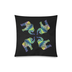 Patchwork Elephant Spiral 20x20 Pillowcase Custom Zippered Pillow Case 20"x20"(Twin Sides)