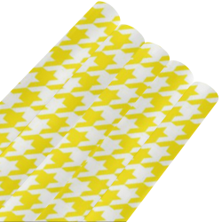 Friendly Houndstooth Pattern,yellow by FeelGood Gift Wrapping Paper 58"x 23" (5 Rolls)