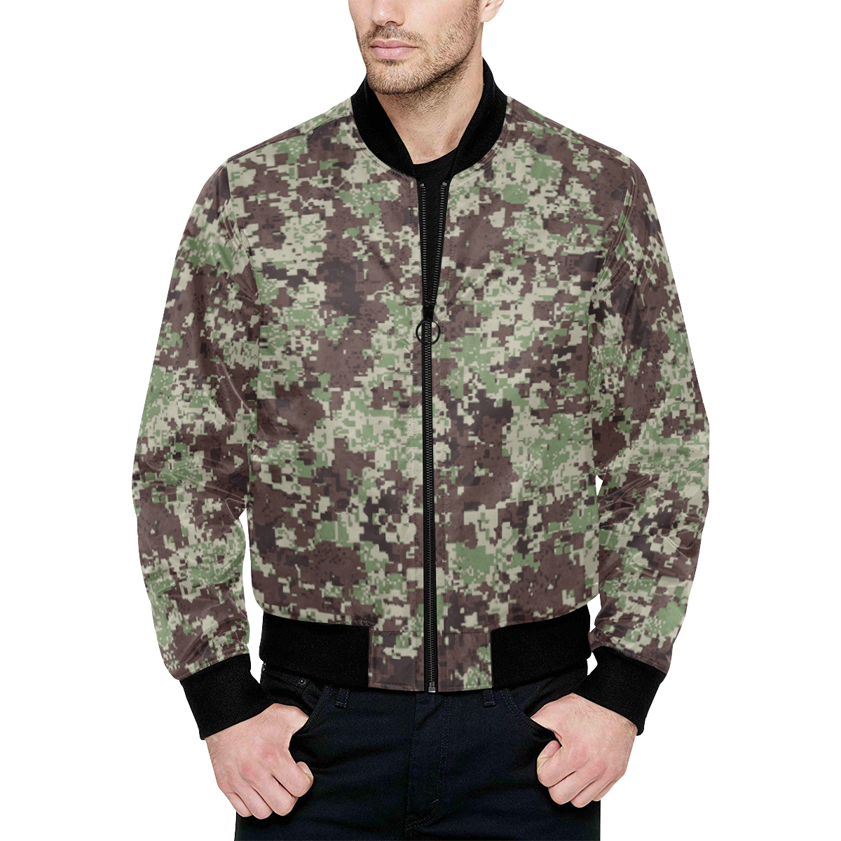 Spec4ce-Afghan-Forest All Over Print Quilted Bomber Jacket for Men ...