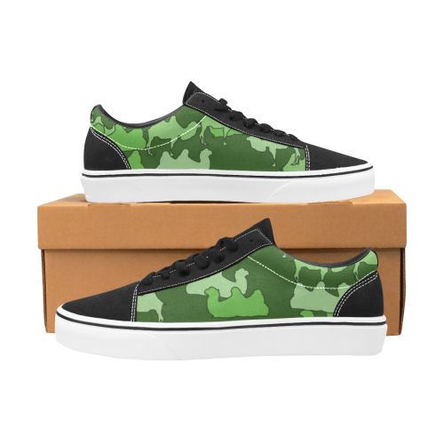camelflage green Men's Low Top Skateboarding Shoes (Model E001-2)