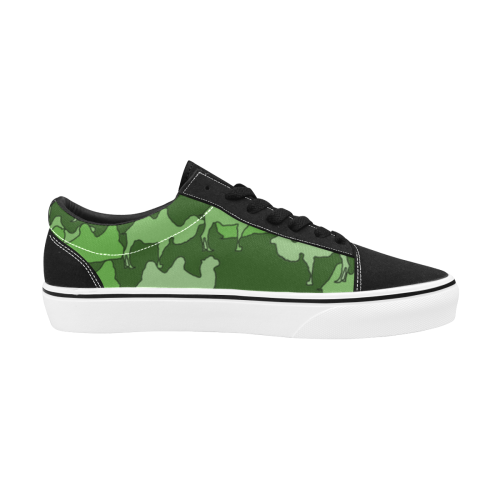 camelflage green Men's Low Top Skateboarding Shoes (Model E001-2)
