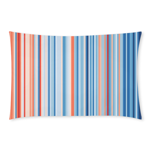 Blue and coral stripe version 2 3-Piece Bedding Set
