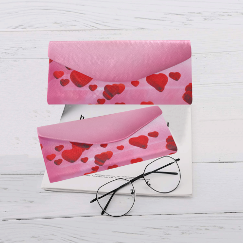 lovely romantic sky heart pattern for valentines day, mothers day, birthday, marriage Custom Foldable Glasses Case
