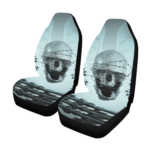 Scary skull with lion Car Seat Covers (Set of 2)