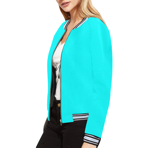 Aqua Alliance All Over Print Bomber Jacket for Women (Model H21)