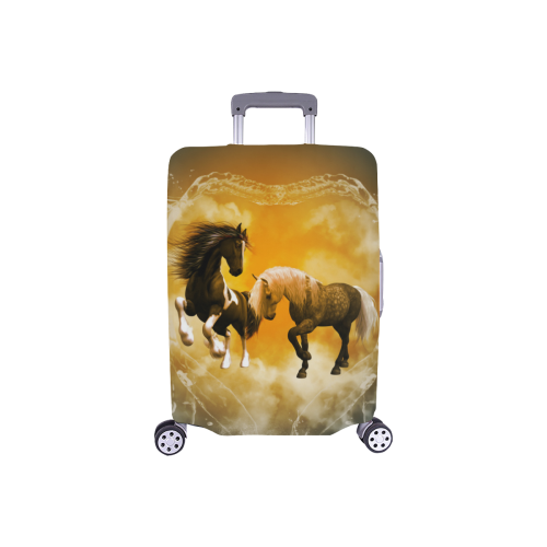 Horses with heart made of water Luggage Cover/Small 18"-21"