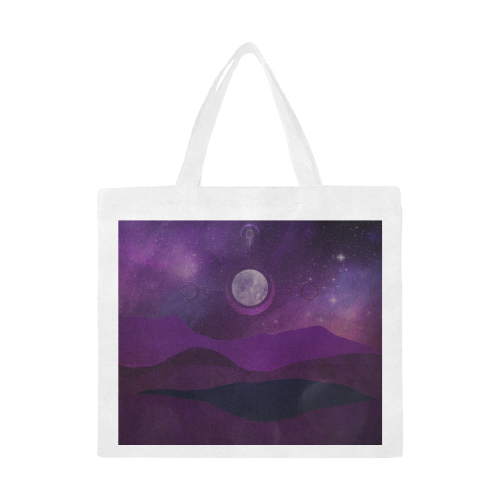 Purple Moon Night Canvas Tote Bag/Large (Model 1702)