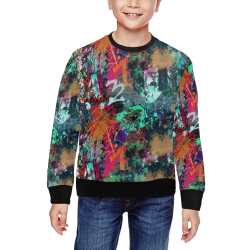 Graffiti Wall and Paint Splatter All Over Print Crewneck Sweatshirt for Kids (Model H29)