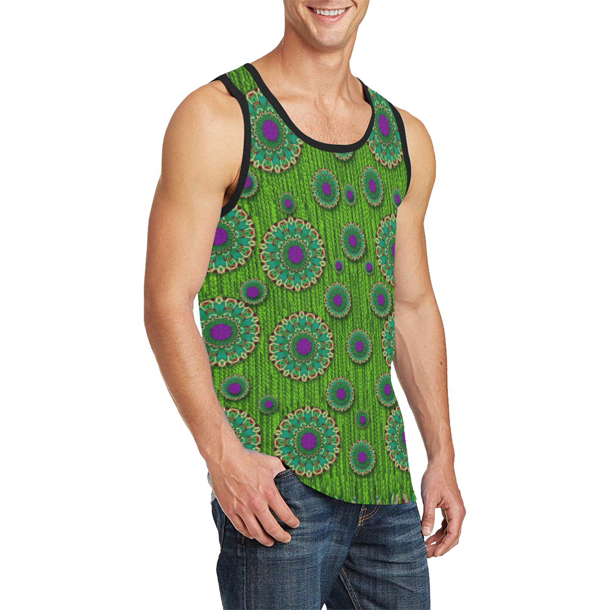 landscape and scenery in the peacock forest Men's All Over Print Tank ...