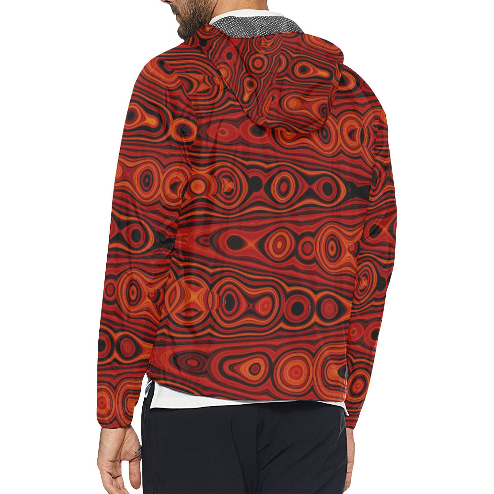 Brown Abstract Pattern Unisex All Over Print Windbreaker (Model H23 ...