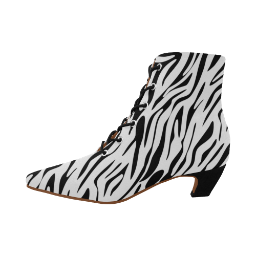 Zebra Print Ankle Boots Juleez Women's Pointed Toe Low Heel Booties ...