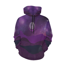 Purple Moon Night All Over Print Hoodie for Men (USA Size) (Model H13)
