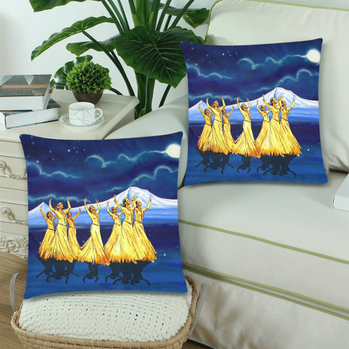 The Armenian Dancers Custom Zippered Pillow Cases 18"x 18" (Twin Sides) (Set of 2)