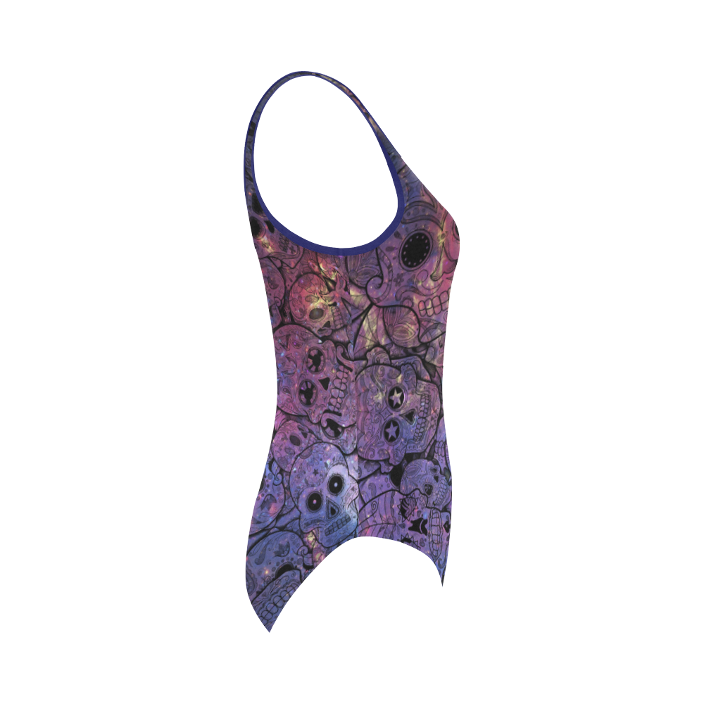 Festive Calavera: Vibrant Skulls One-Piece Swimsuit