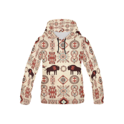 American Native Buffalo All Over Print Hoodie for Kid (USA Size) (Model H13)