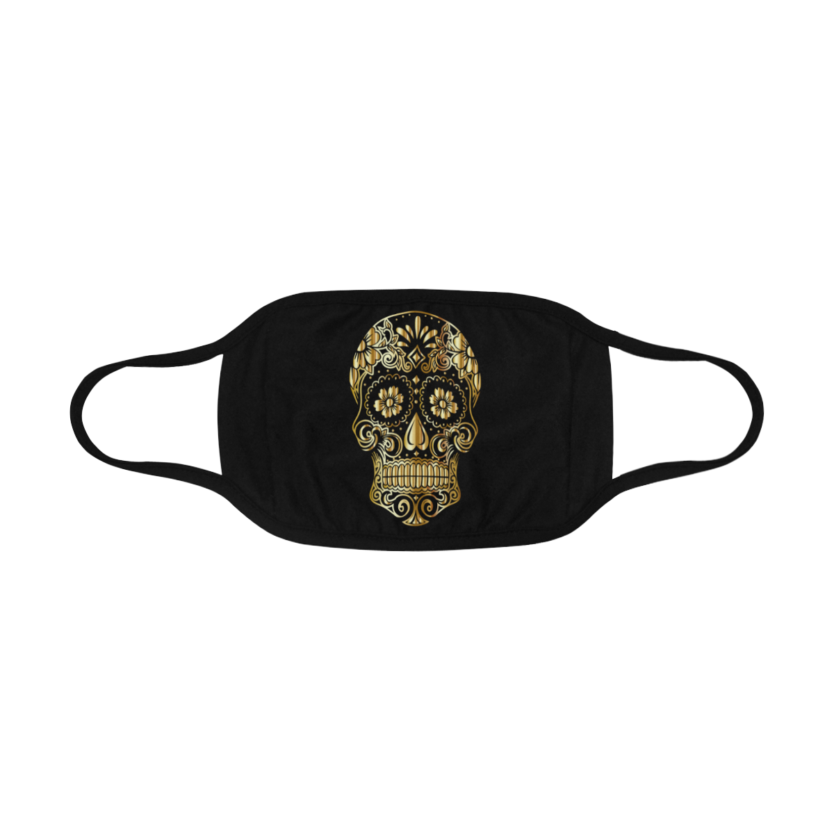 Gold Floral Skull Bones Design Cool Mouth Masks Mouth Mask | ID: D4945348