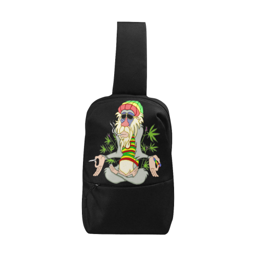 Hippie Ganja Guru Black Chest Bag (Model 1678)