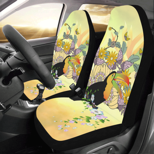 Toucan with flowers Car Seat Covers (Set of 2)