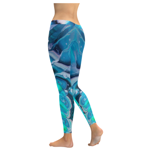 sea storm. Women's Low Rise Leggings (Invisible Stitch) (Model L05)