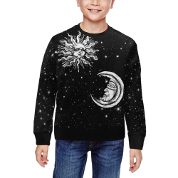 Mystic Sun and Moon All Over Print Crewneck Sweatshirt for Kids (Model H29)