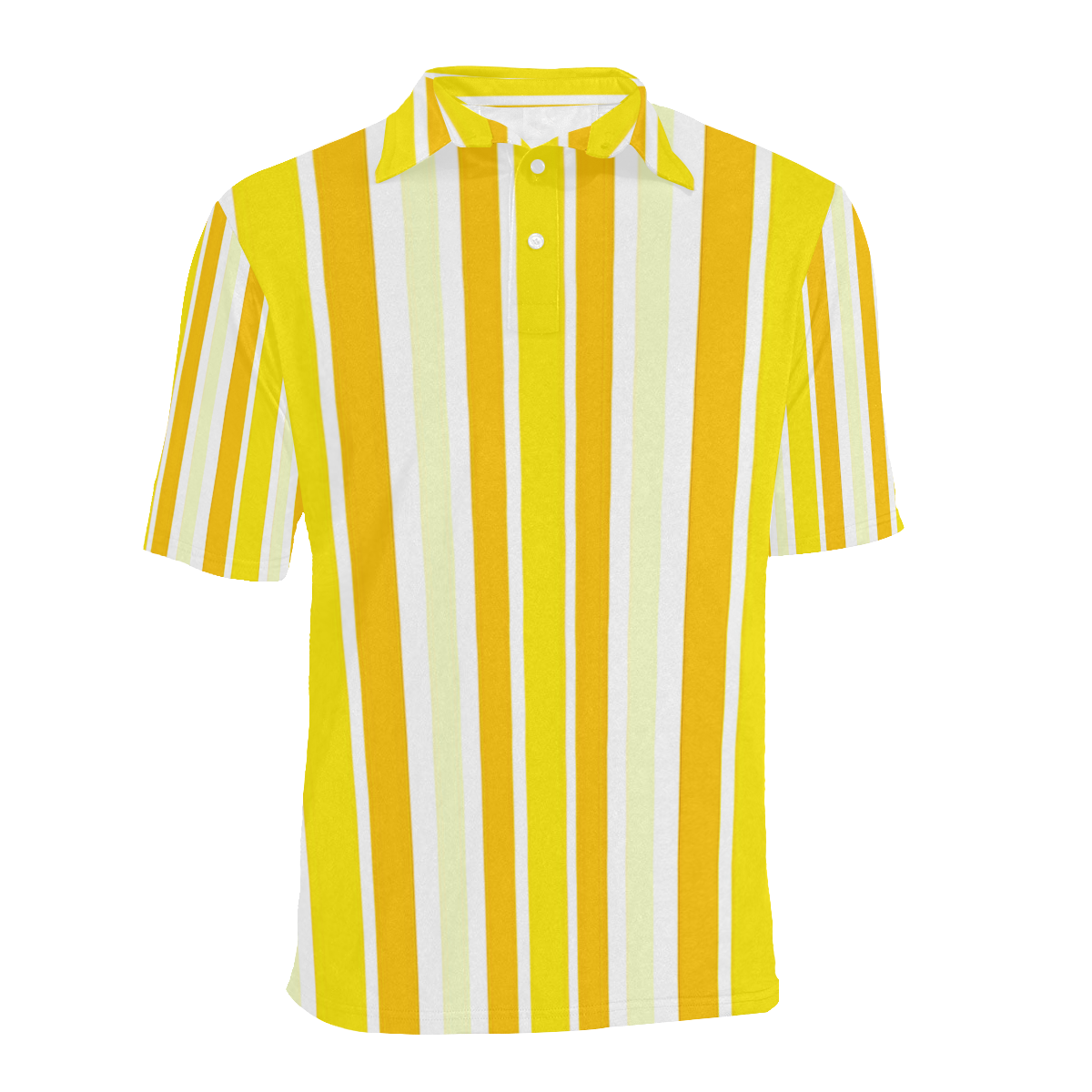 Sunshine Yellow Stripes Men's All Over Print Polo Shirt (Model T55 ...