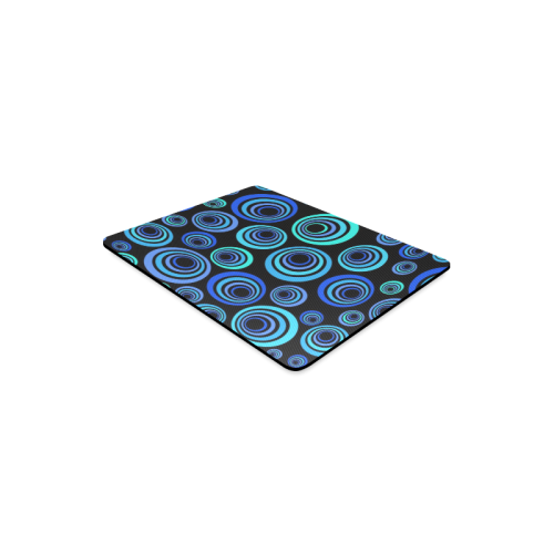 Retro Psychedelic Pretty Blue Pattern Rectangle Mousepad