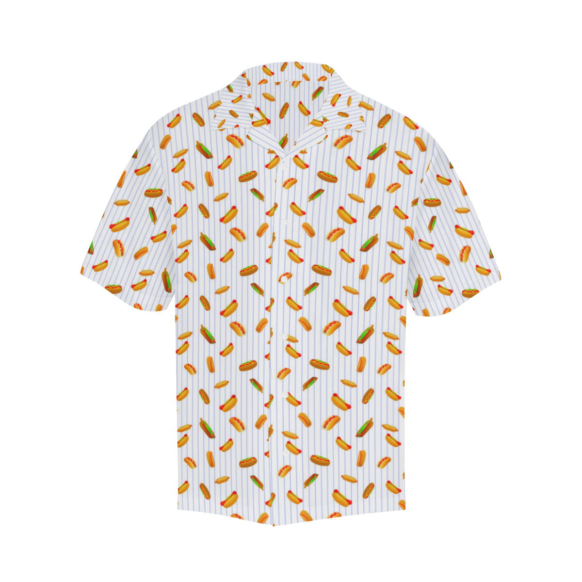 Hot Dog Pattern with Pinstripes Hawaiian Shirt (Model T58) | ID: D3660195