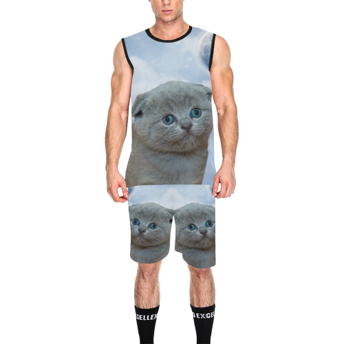 Lonely Little Kitty All Over Print Basketball Uniform