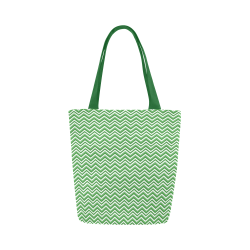 Retro Green Chevron Canvas Tote Bag (Model 1657)