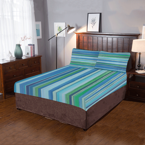 painted stripe 2 3-Piece Bedding Set