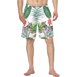 Watercolored Zebra Men's Swim Trunk (Model L21)